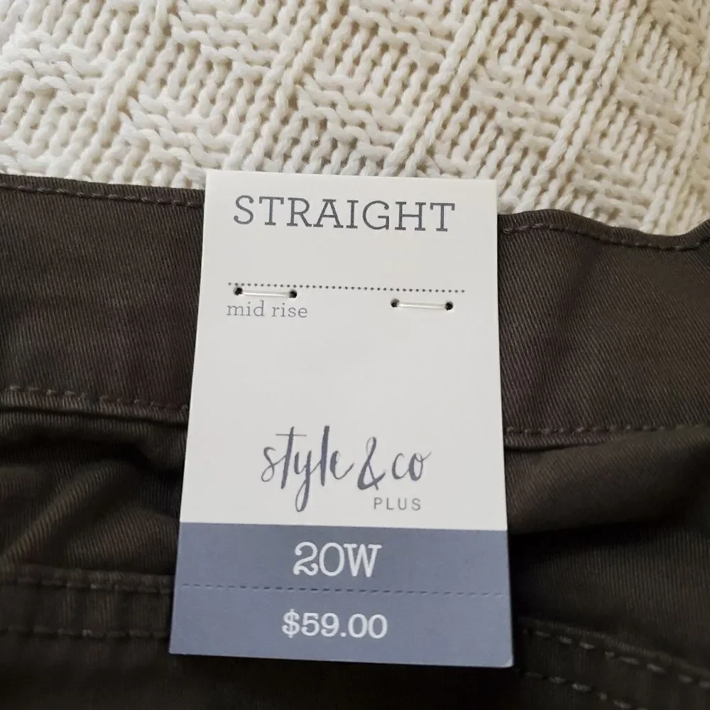 Style & Co Plus Size Mid-Rise Straight Jeans Sz 20W = 38x30